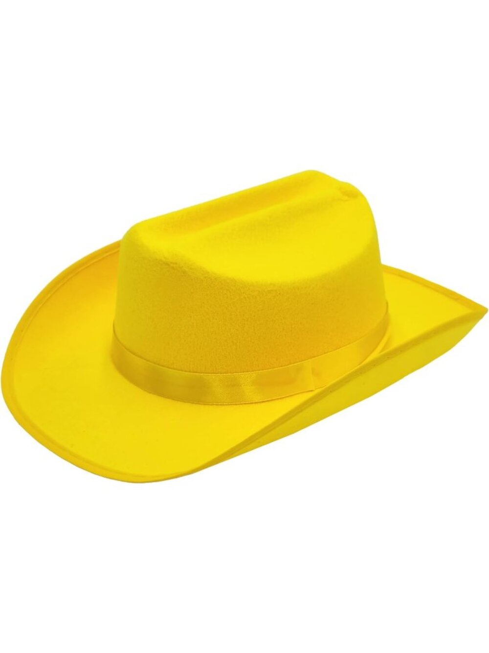 Kids Yellow Fabric Felt Costume Strap Western Cowboy Hat 22 Circumference